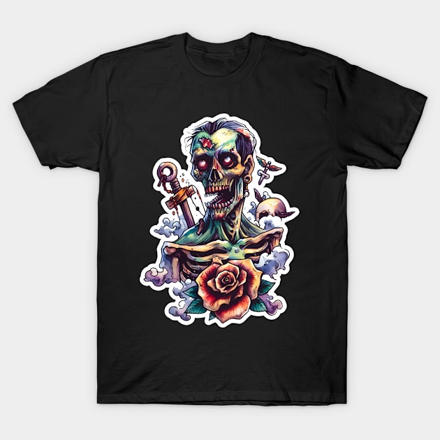 Zombie Sailor, Zombie Apocalypse, Undead, Scary, Halloween T-Shirt by PorcupineTees